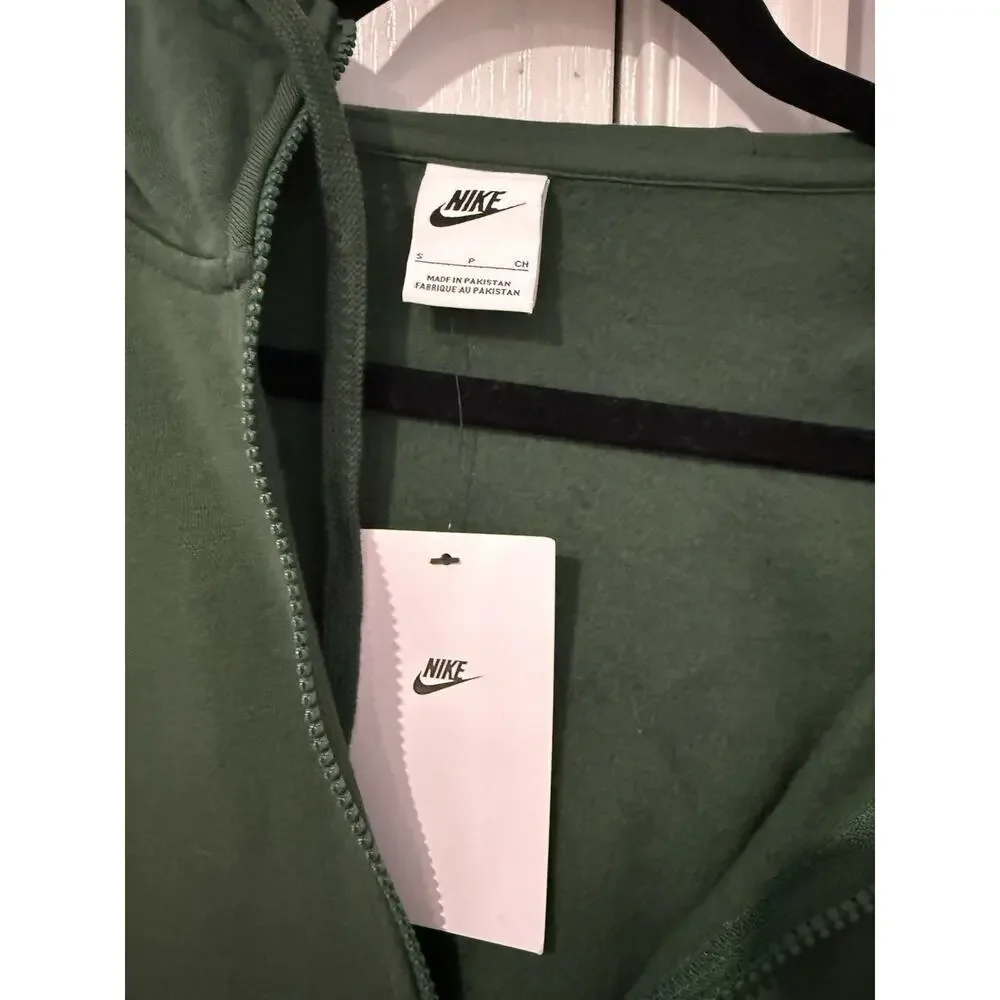 NWT Nike Sportswear Club Fleece Fir/Fir/White BV2645-323 Men's Zip Hoodie Size S